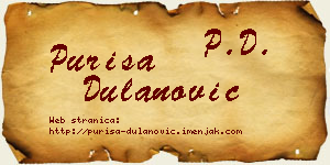 Puriša Dulanović vizit kartica
